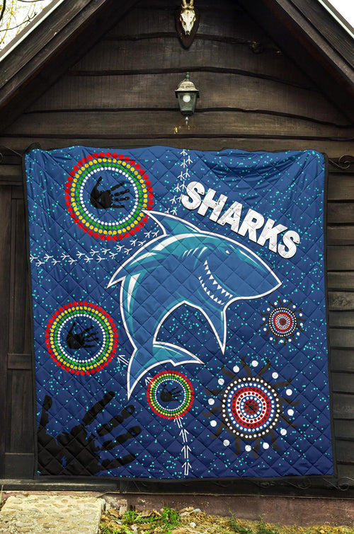 naidoc-sharks-premium-quilt-cronulla-aboriginal-style