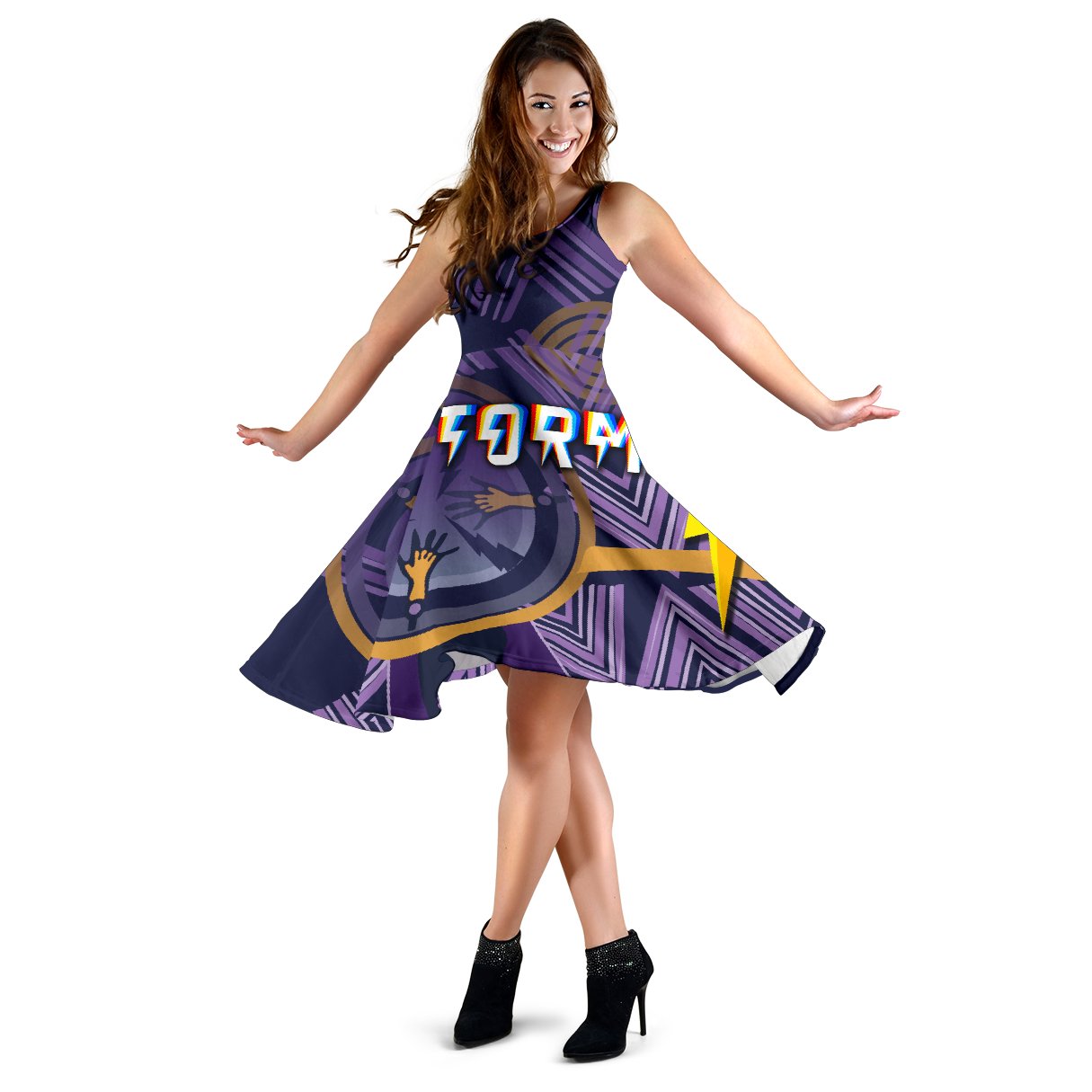 Storm Women's Dress Simple Indigenous - Purple - Vibe Hoodie