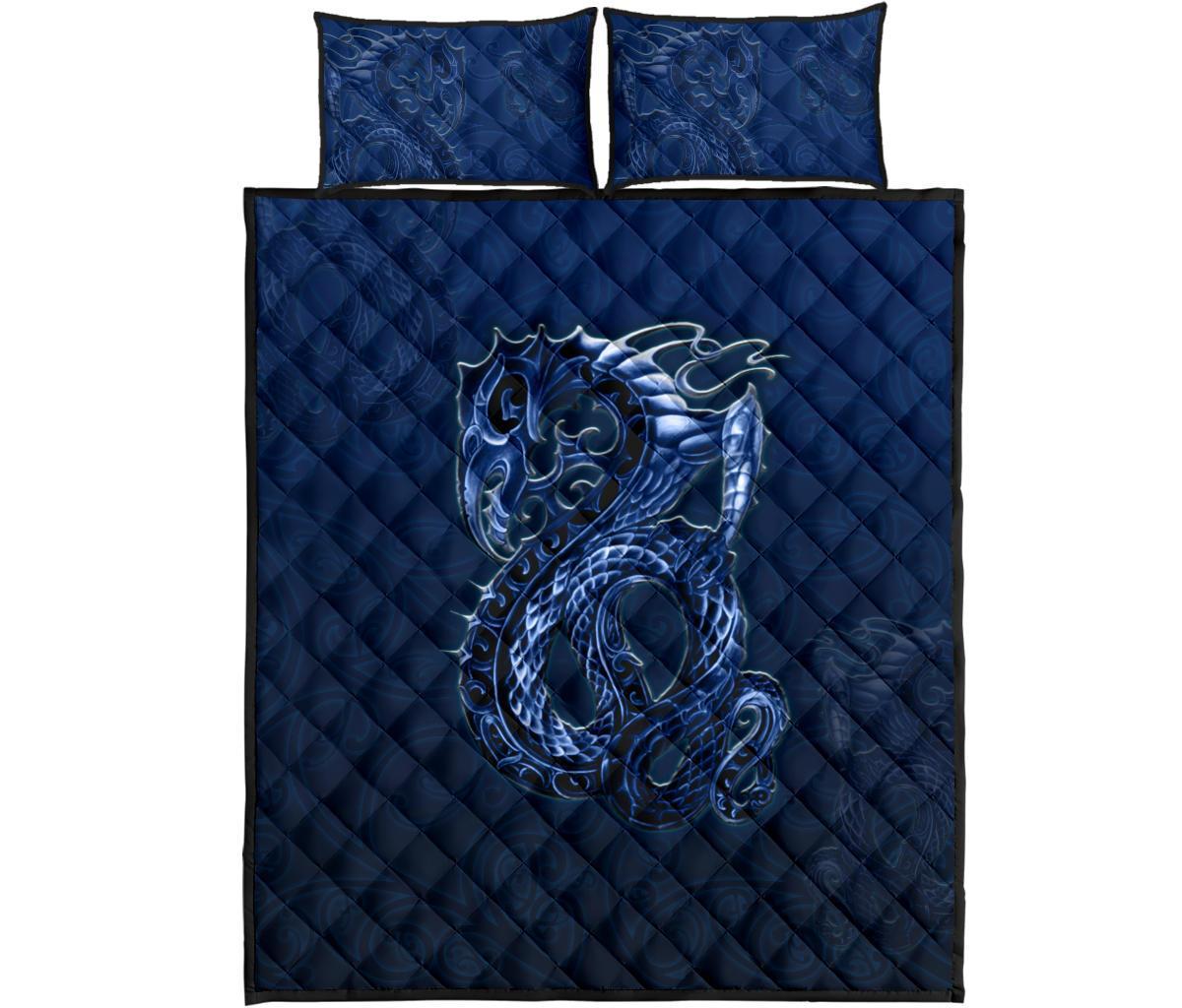 new-zealand-quilt-bed-set-maori-manaia-quilt-and-two-pillow-cases-blue