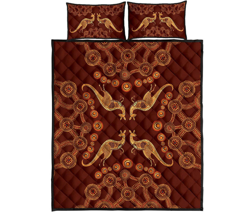 aboriginal-quilt-cover-set-kangaroo-patterns-dot-painting