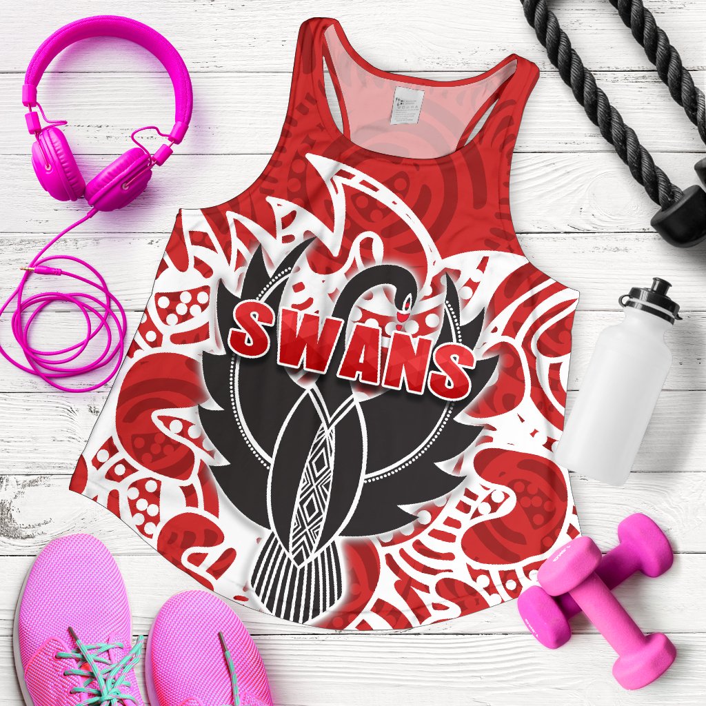 Sydney Women Racerback Tank Simple Indigenous Swans - Vibe Hoodie