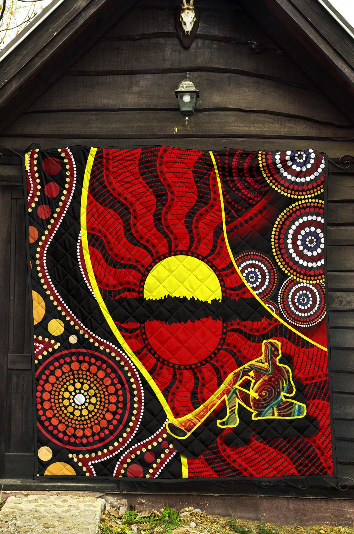 premium-quilt-australia-aboriginal-dots-with-didgeridoo