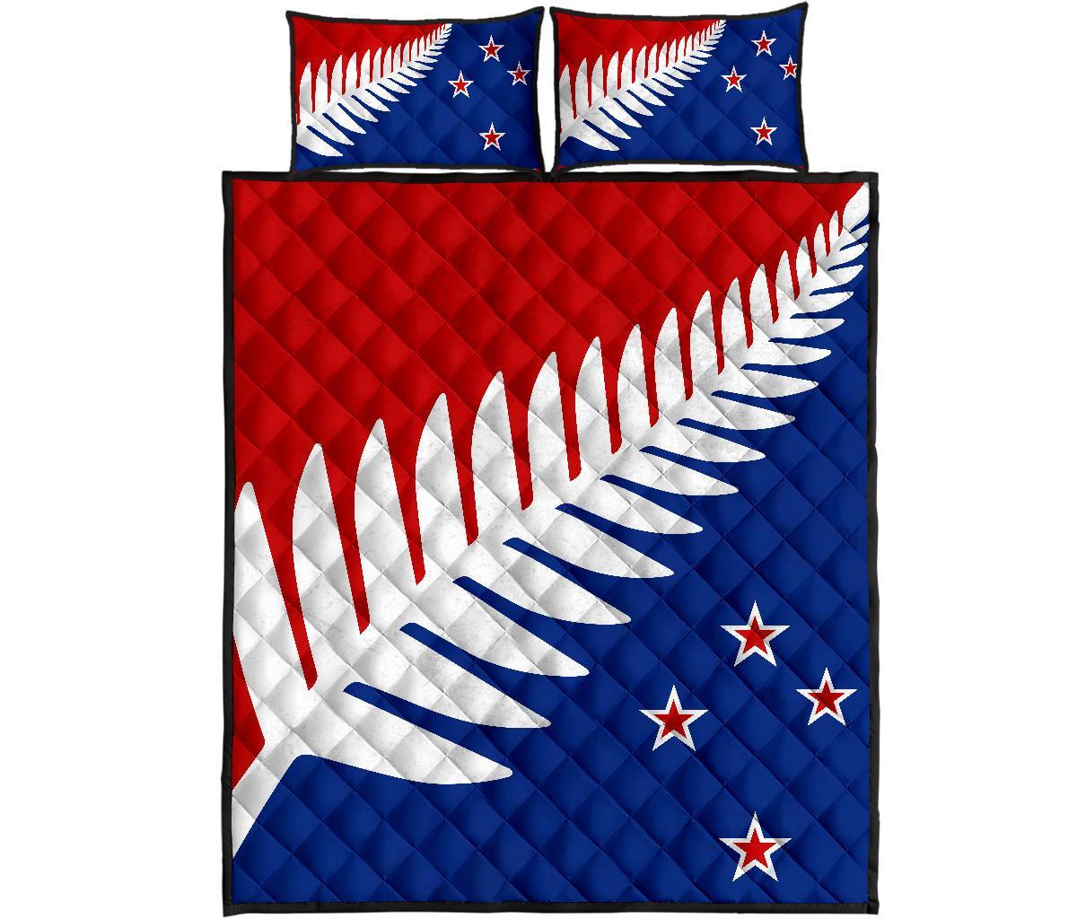 new-zealand-flag-silver-fern-red-white-and-blue-quilt-bed-set