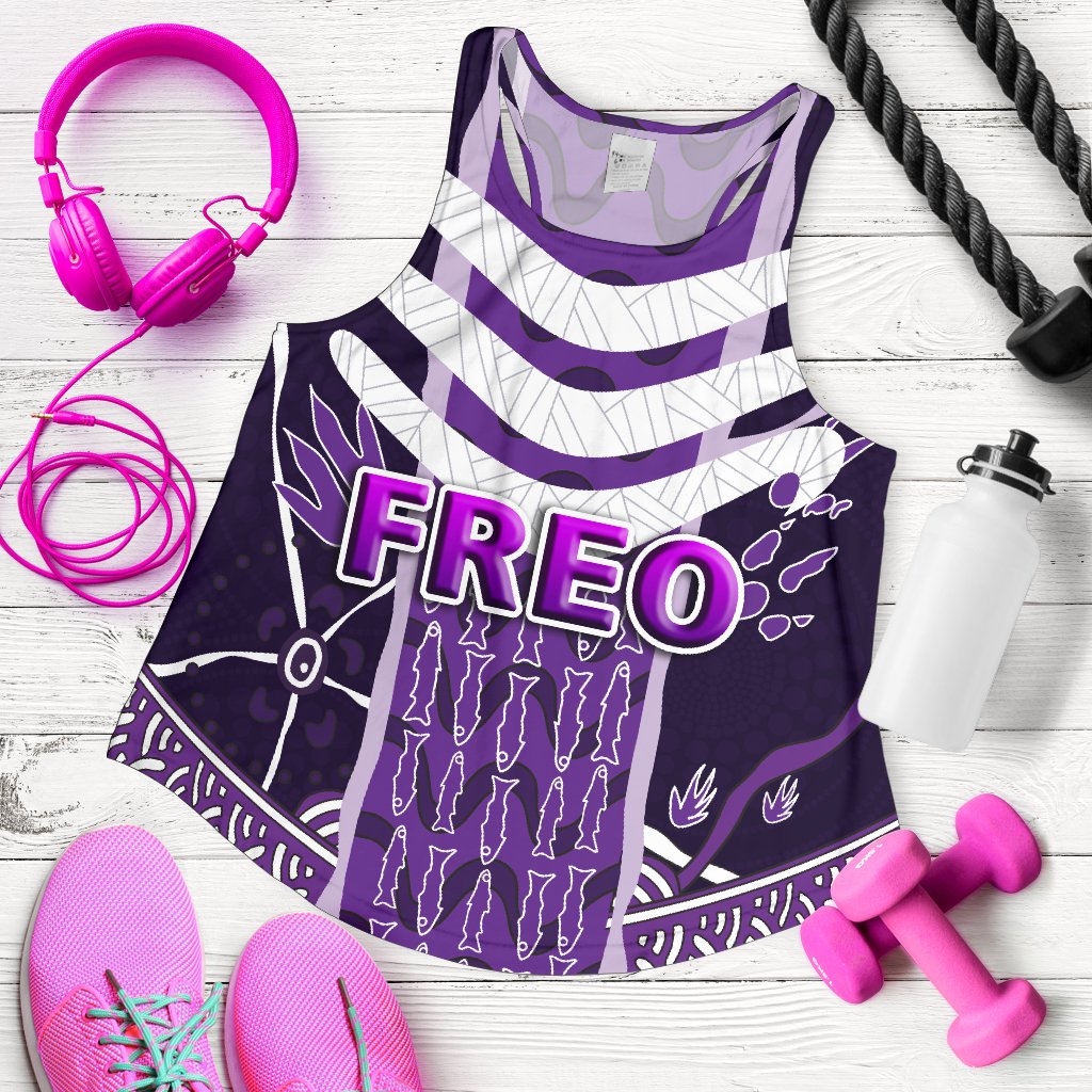 Fremantle Women Racerback Tank Dockers Simple Indigenous Freo - Vibe Hoodie
