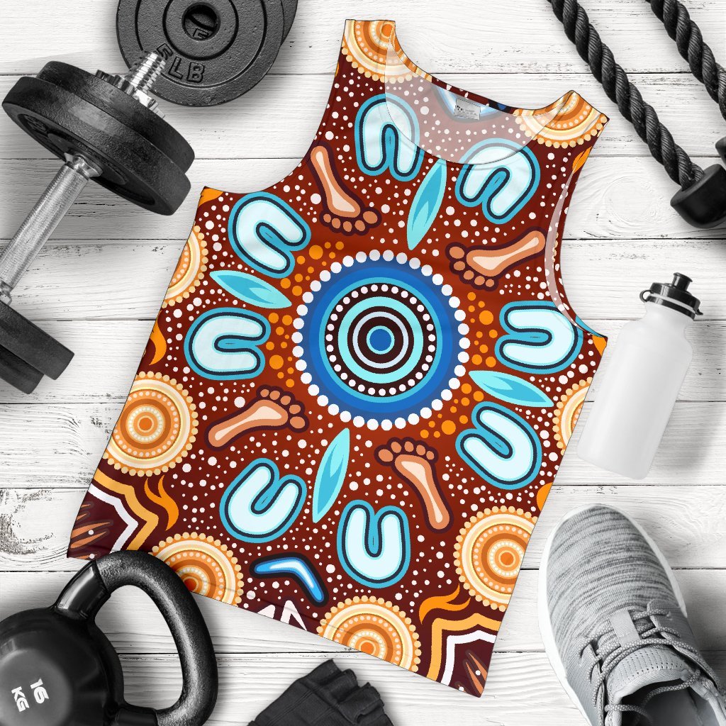 aboriginal-mens-tank-top-indigenous-circle-dot-painting-ver02