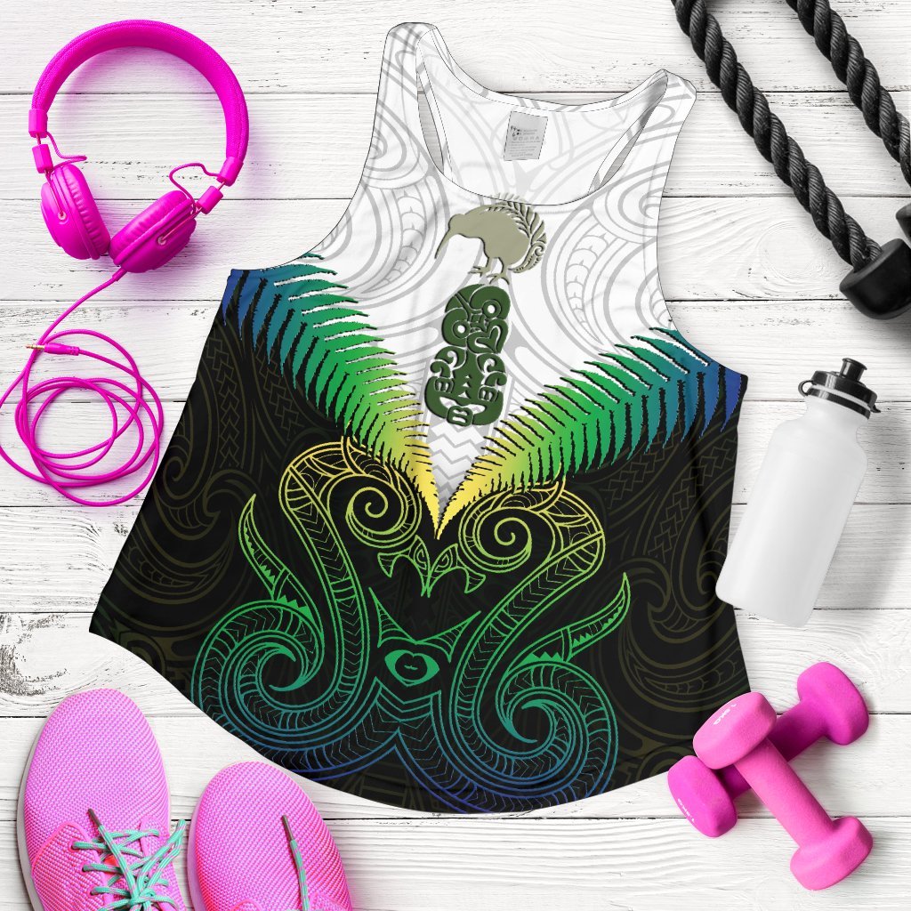 Maori Manaia New Zealand Women Racerback Tank Rasta - Vibe Hoodie