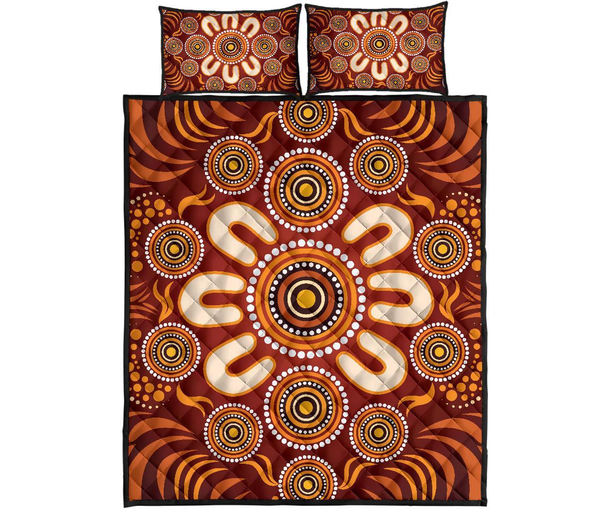 aboriginal-quilt-bed-set-circle-flowers-patterns-ver03