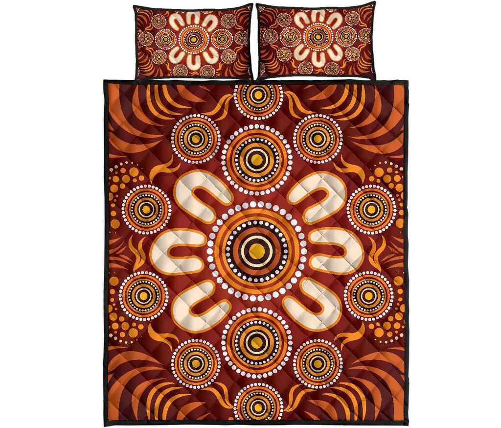 aboriginal-quilt-bed-set-circle-flowers-patterns-ver03