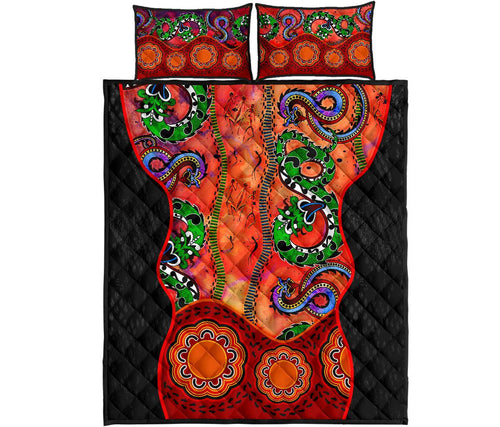 aboriginal-quilt-bed-set-aussie-indigenous-patterns-orange