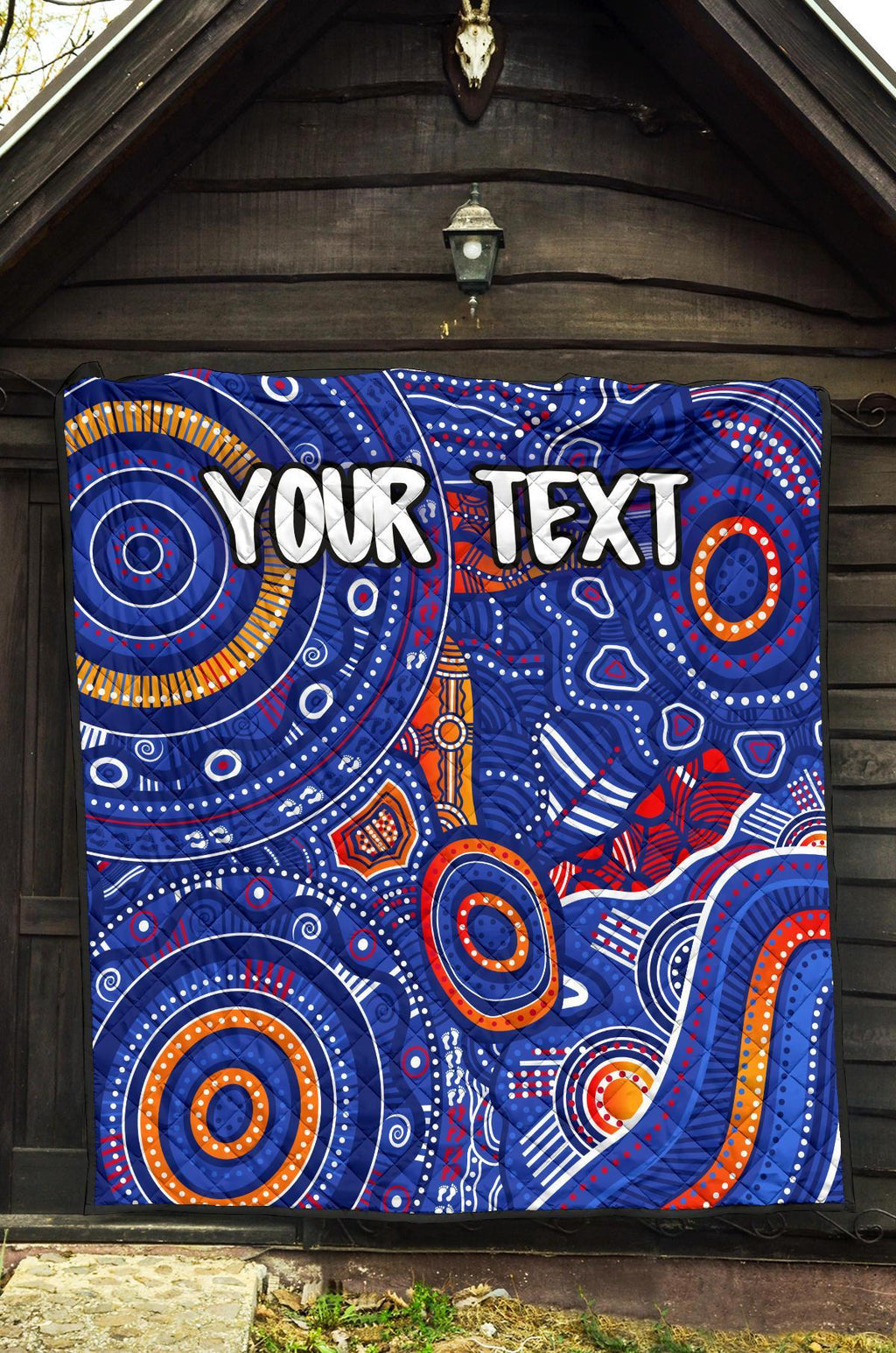 custom-text-aboriginal-premium-quilt-indigenous-footprint-patterns-blue-color