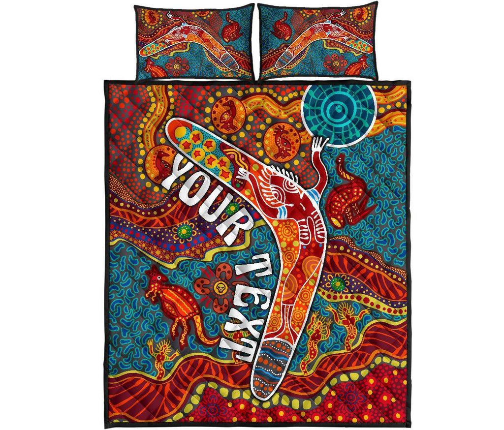 aboriginal-personalised-quilt-bed-set-indigenous-boomerang