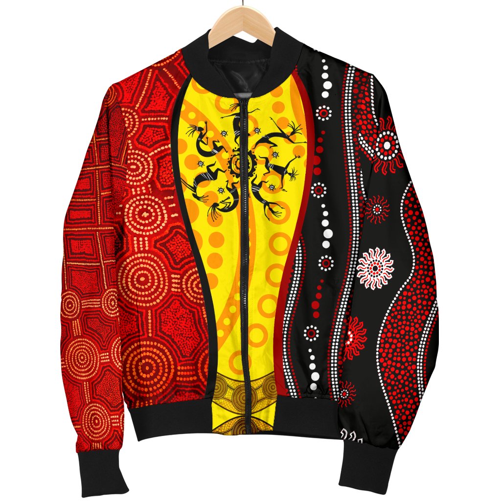 aboriginal-mens-bomber-jackets-dreamtime-koori-dance-dot-acrylic-paint