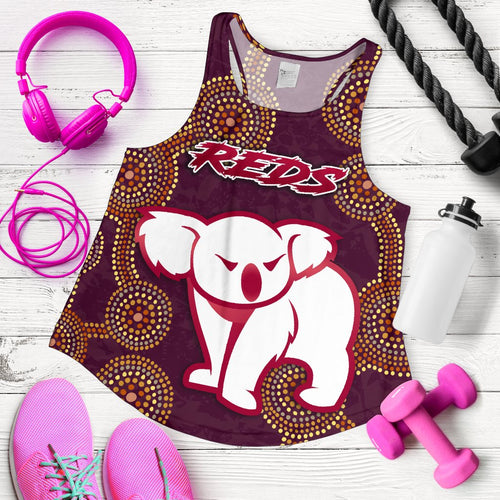 Queensland Women Racerback Tank Indigenous Reds - Vibe Hoodie