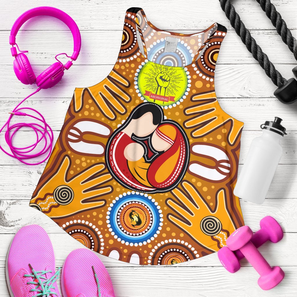 Racerback Tanks - Aboriginal Family With Dot Painting art - Vibe Hoodie