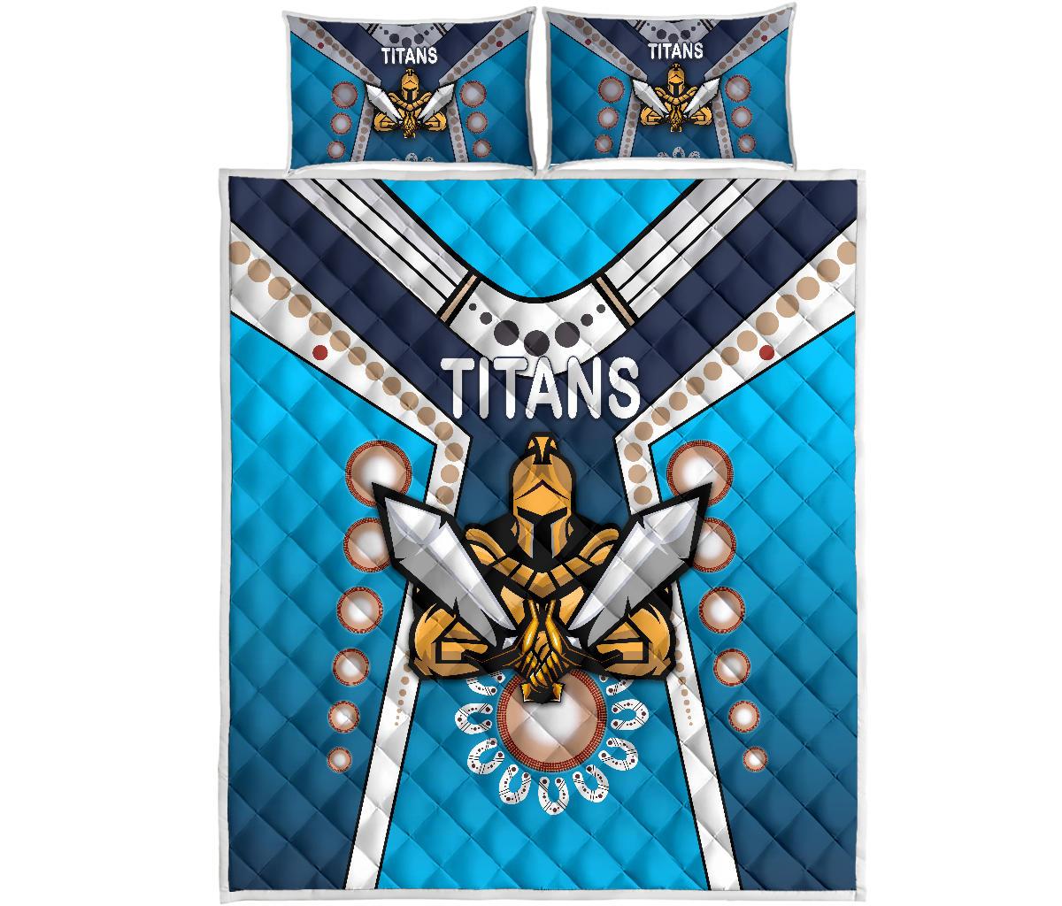 gold-coast-quilt-bed-set-titans-gladiator-simple-indigenous