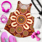 Aboriginal Women's Racerback Tank - Circle Flowers Patterns Ver03 - Vibe Hoodie