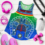 Personalised Women's Racerback Tank - Torres Strait Symbol With Aboriginal Patterns - Vibe Hoodie
