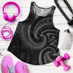 New Zealand Maori Mangopare Women Racerback Tank Polynesian - Black - Vibe Hoodie