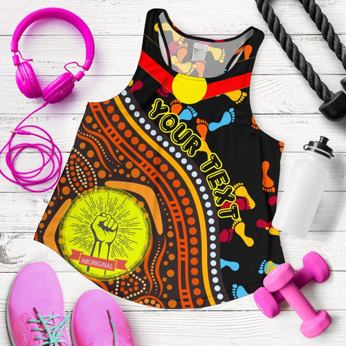 Custom  Racerback Tanks - Aboriginal Style & Flag, Dot Painting - Vibe Hoodie