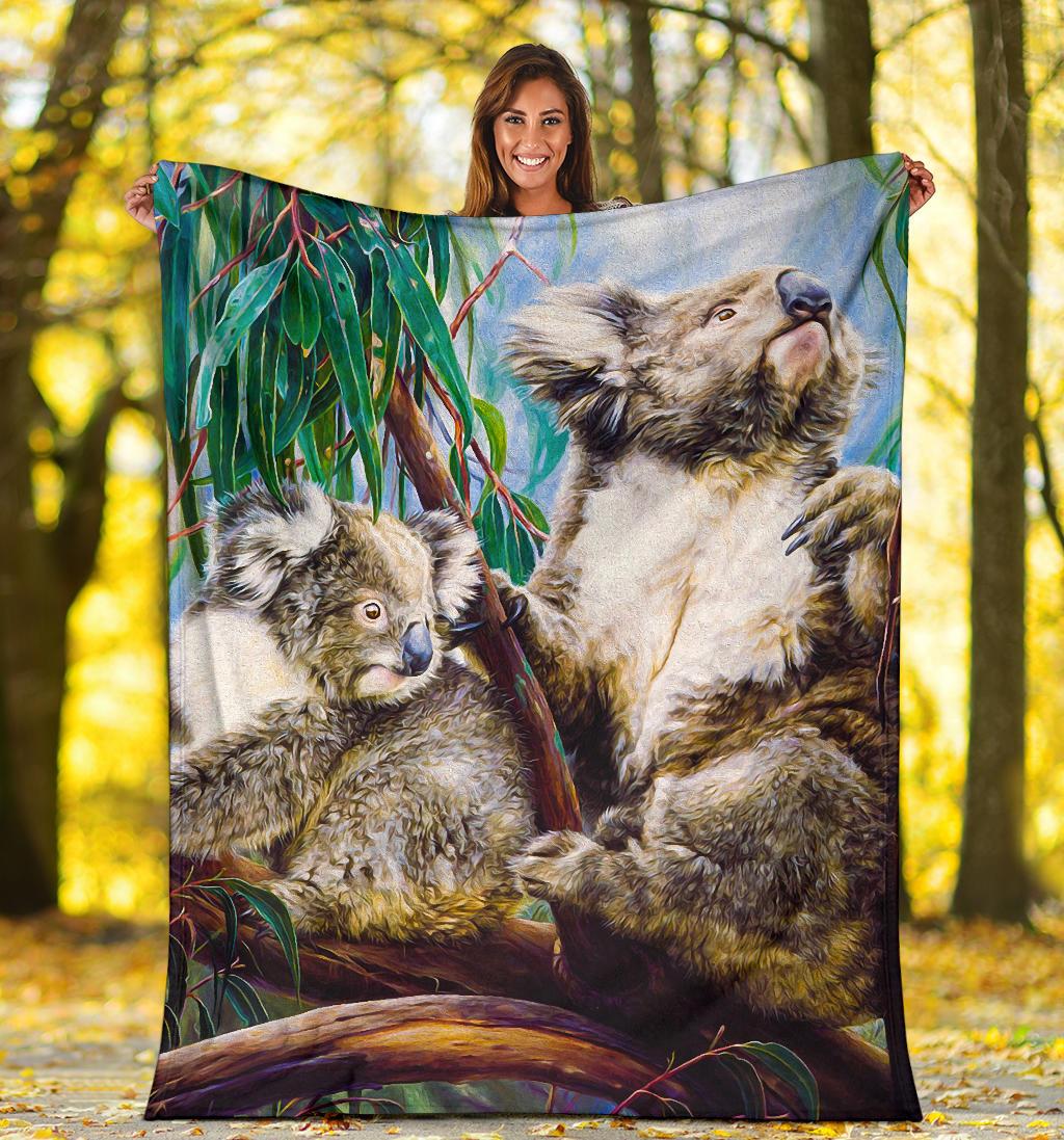 premium-blanket-koala-and-joey-blanket-3d-art