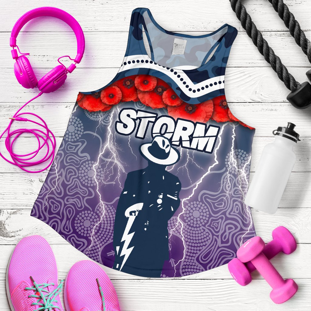 Storm Women's Racerback Tank Anzac Day Aboriginal - Vibe Hoodie