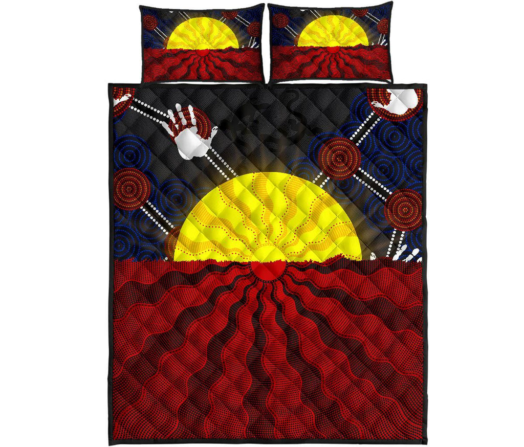 aboriginal-quilt-bed-set-aboriginal-lives-matter-flag-sun-dot-painting