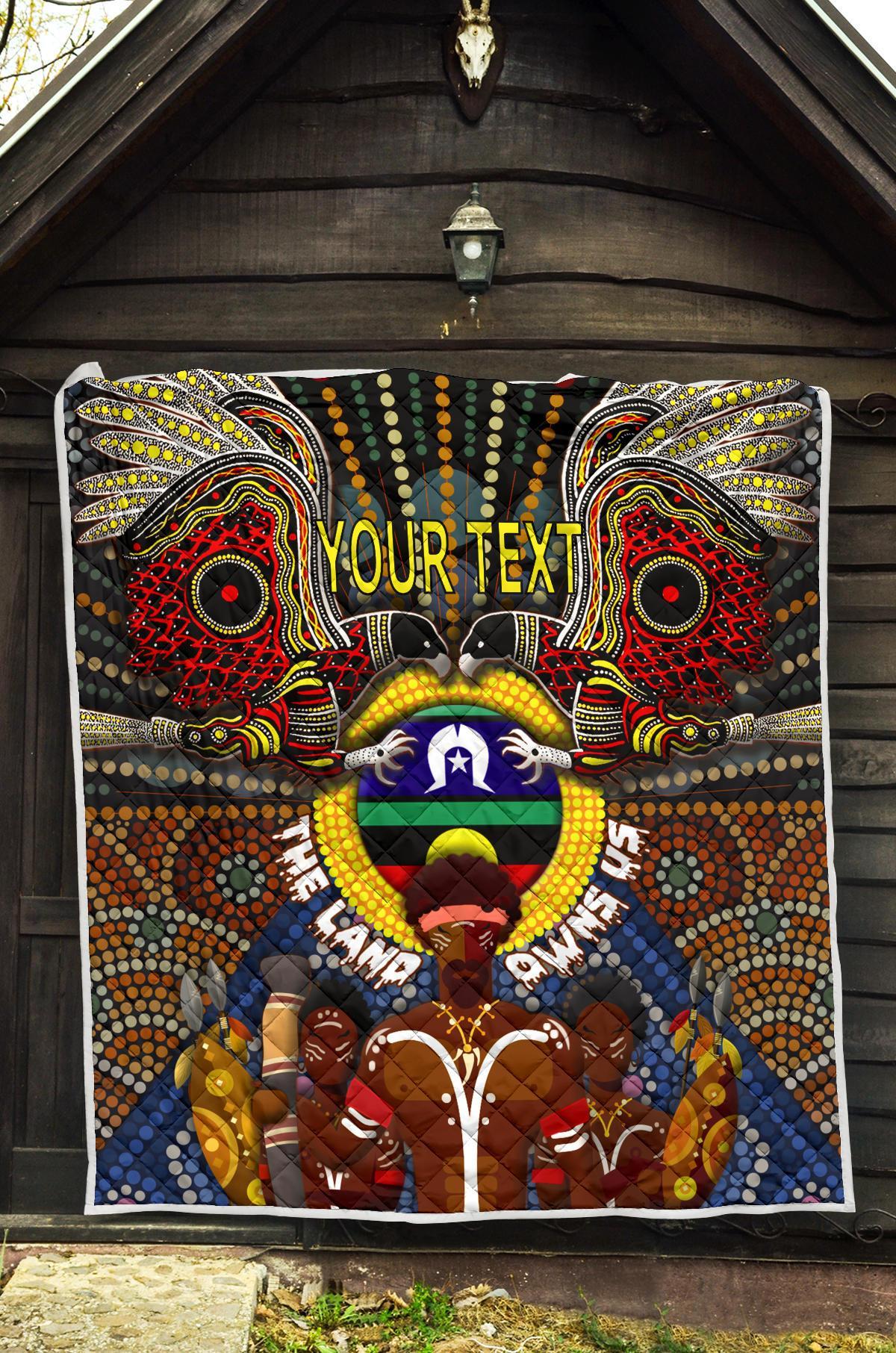 custom-text-the-land-owns-us-premium-quilt
