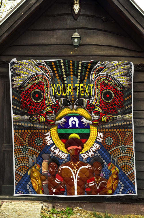 custom-text-the-land-owns-us-premium-quilt