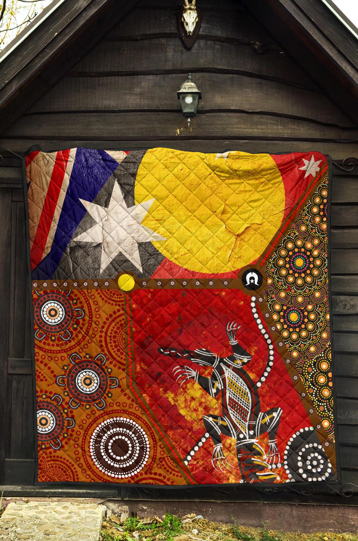 premium-quilt-aboriginal-dot-painting-flags-crocodile