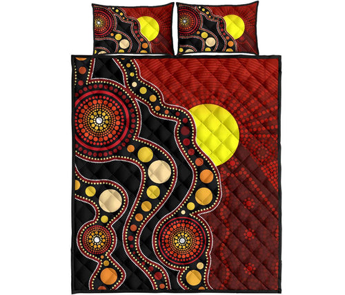 aboriginal-quilt-set-cover-australia-aboriginal-lives-matter-flag-circle-dot-painting-art-quilt-bed-set