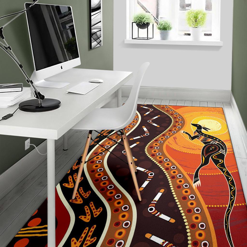 area-rug-aboriginal-kangaroo-boomerang-dot-panting