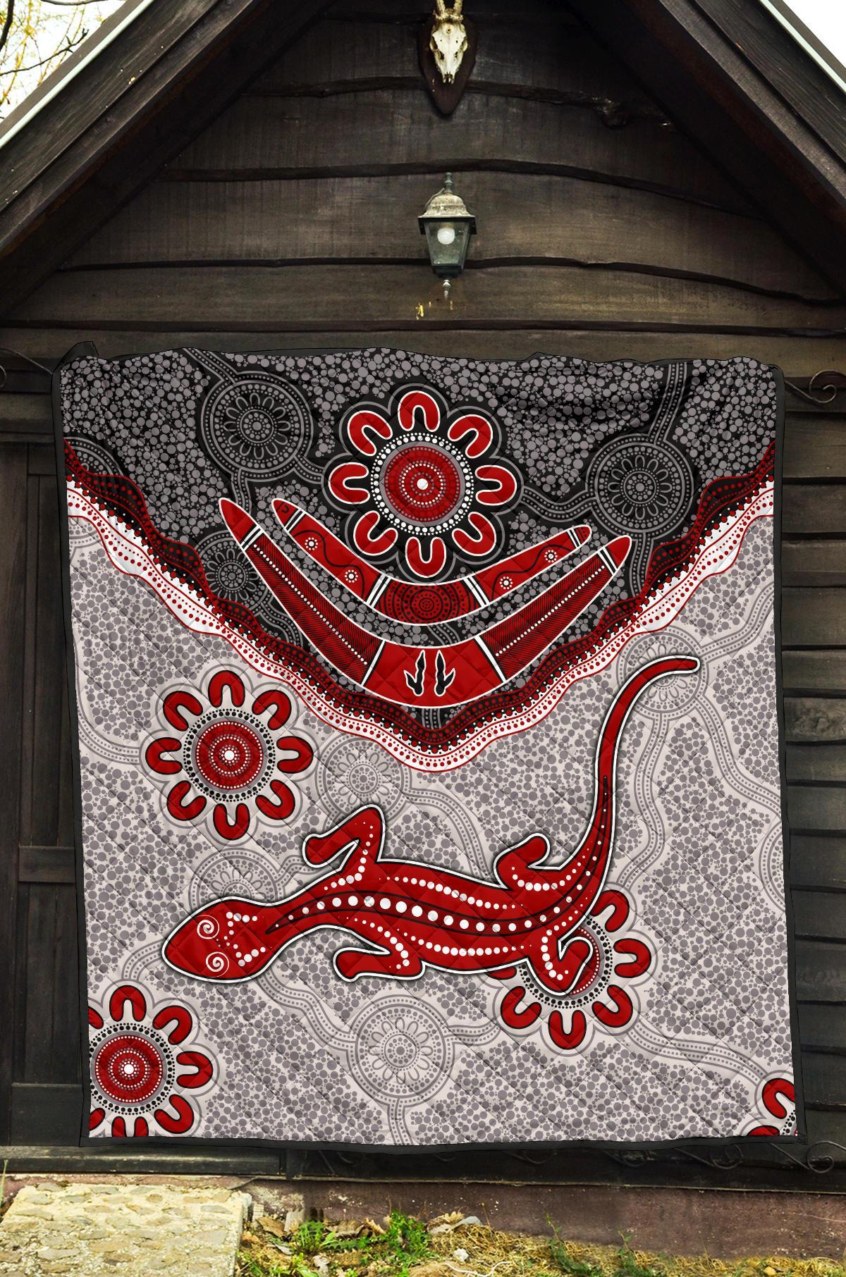 aboriginal-premium-quilt-indigenous-boomerang-and-lizard-art