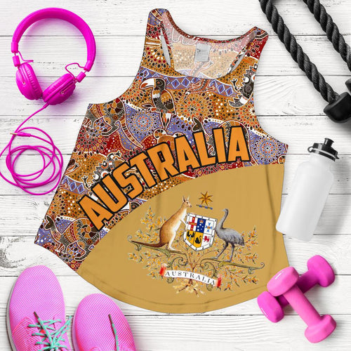 Racerback Tank - Aboriginal Patterns Top Tank Australian Coat Of Arms - Women - Vibe Hoodie