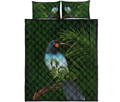 huia-bird-new-zealand-quilt-bed-set