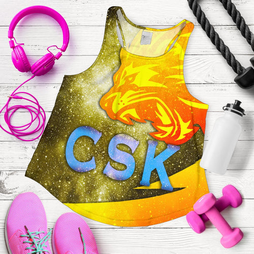 CSK Women Racerback Tank Cricket Universe Energy Vibes - Vibe Hoodie