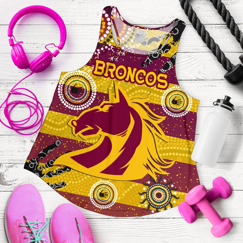 Brisbane Broncos Women Racerback Tank Indigenous Country Style No.1 - Vibe Hoodie
