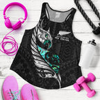 New Zealand Racerback Tank Manaia Paua Fern Wing - White - Vibe Hoodie
