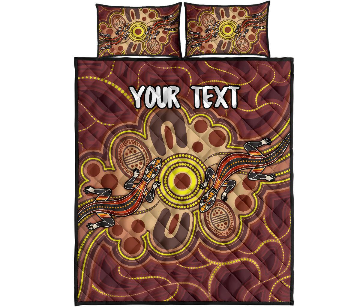 custom-aboriginal-quilt-bed-set-indigenous-lizard-dot-painting-art