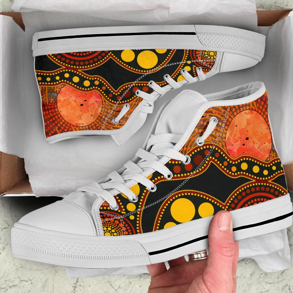 aboriginal-high-top-shoe-australia-indigenous-flag-circle-dot-painting-art-golden