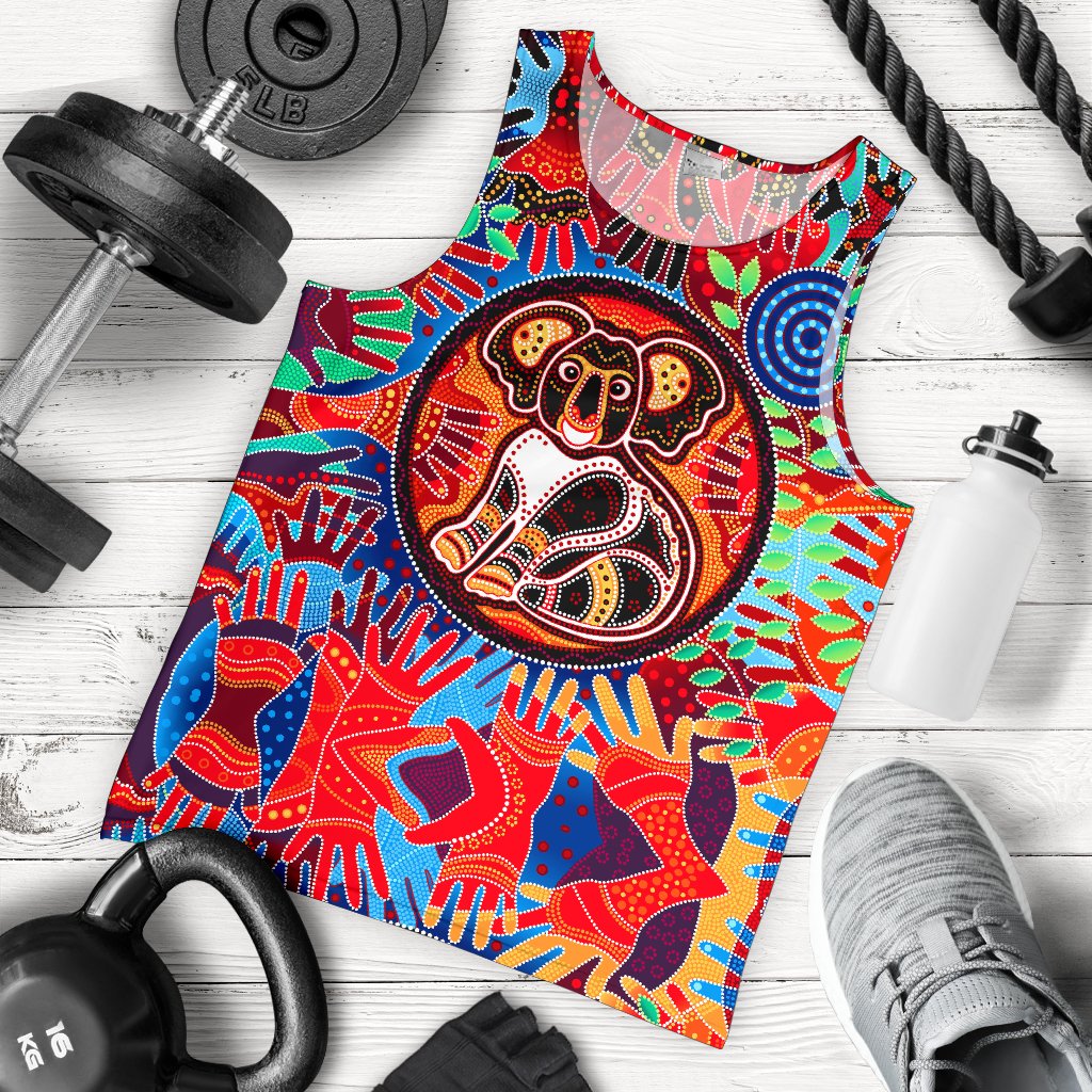 aboriginal-mens-tank-top-koala-and-hand-art-dot-painting-mens-tank
