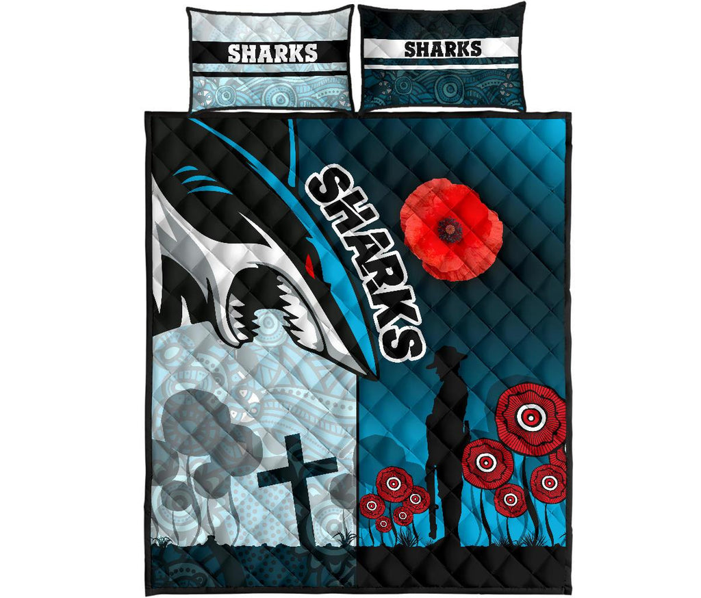 sharks-quilt-bed-set-cronulla-anzac-day