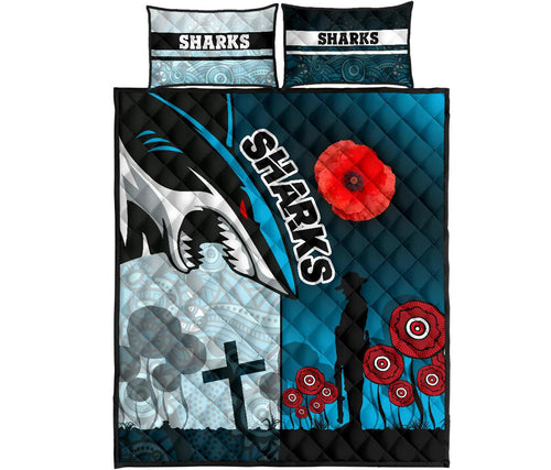 sharks-quilt-bed-set-cronulla-anzac-day