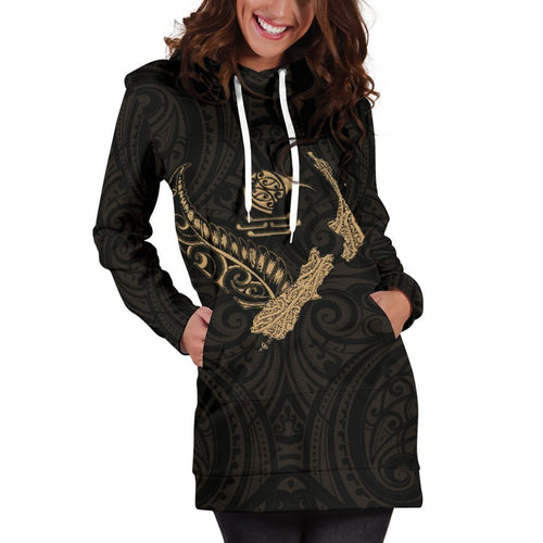 new-zealand-heart-womens-hoodie-dress-map-kiwi-mix-silver-fern-gold