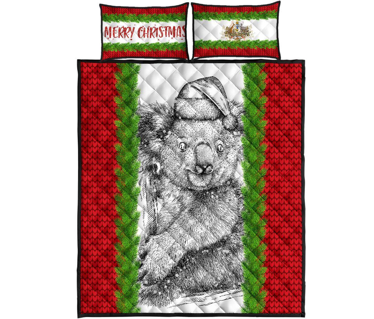 christmas-quilt-bed-set-merry-christmas-koala