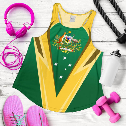 Racerback Tank - Australian Coat Of Arms Top Tank National Color - Women - Vibe Hoodie