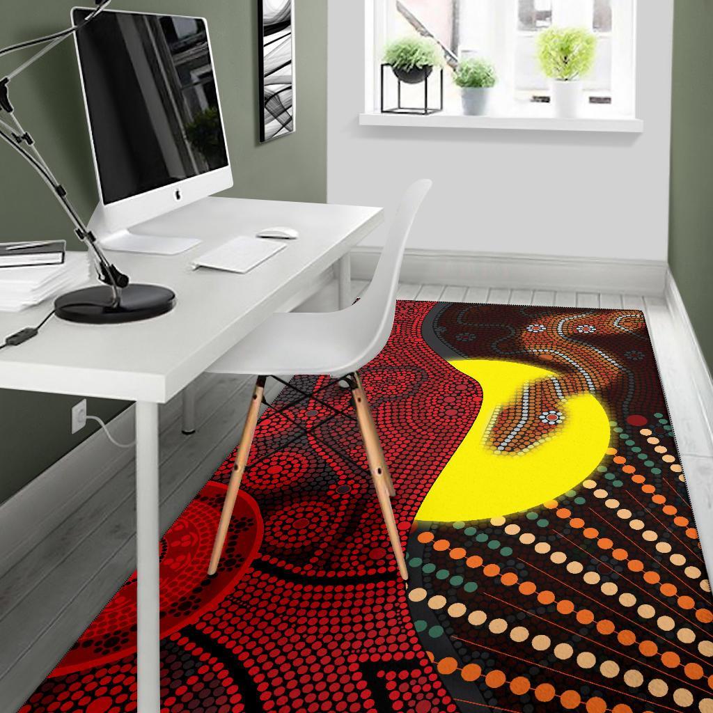 aboriginal-area-rug-indigenous-snake-sun-dot-painting