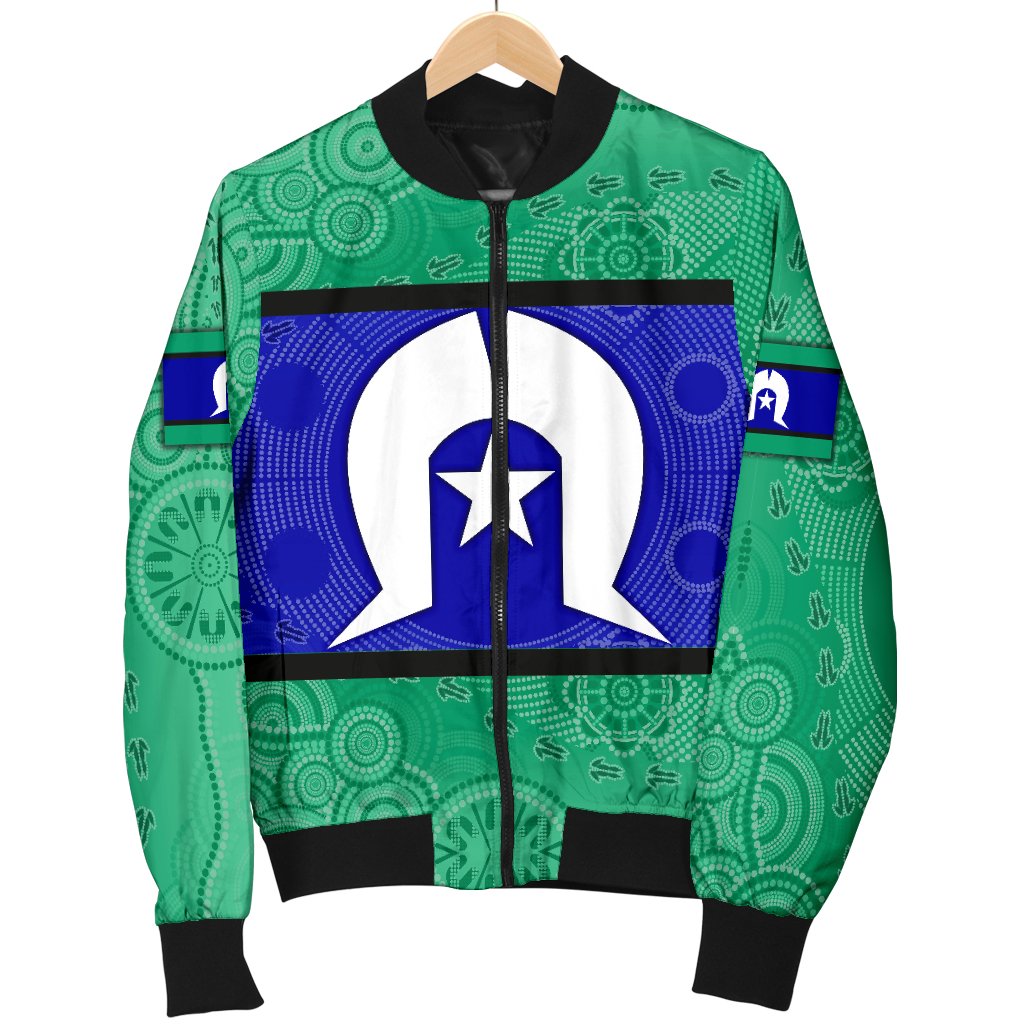mens-bomber-jacket-torres-strait-islands-flag-with-aboriginal-patterns
