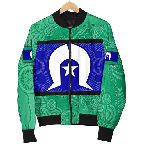 mens-bomber-jacket-torres-strait-islands-flag-with-aboriginal-patterns