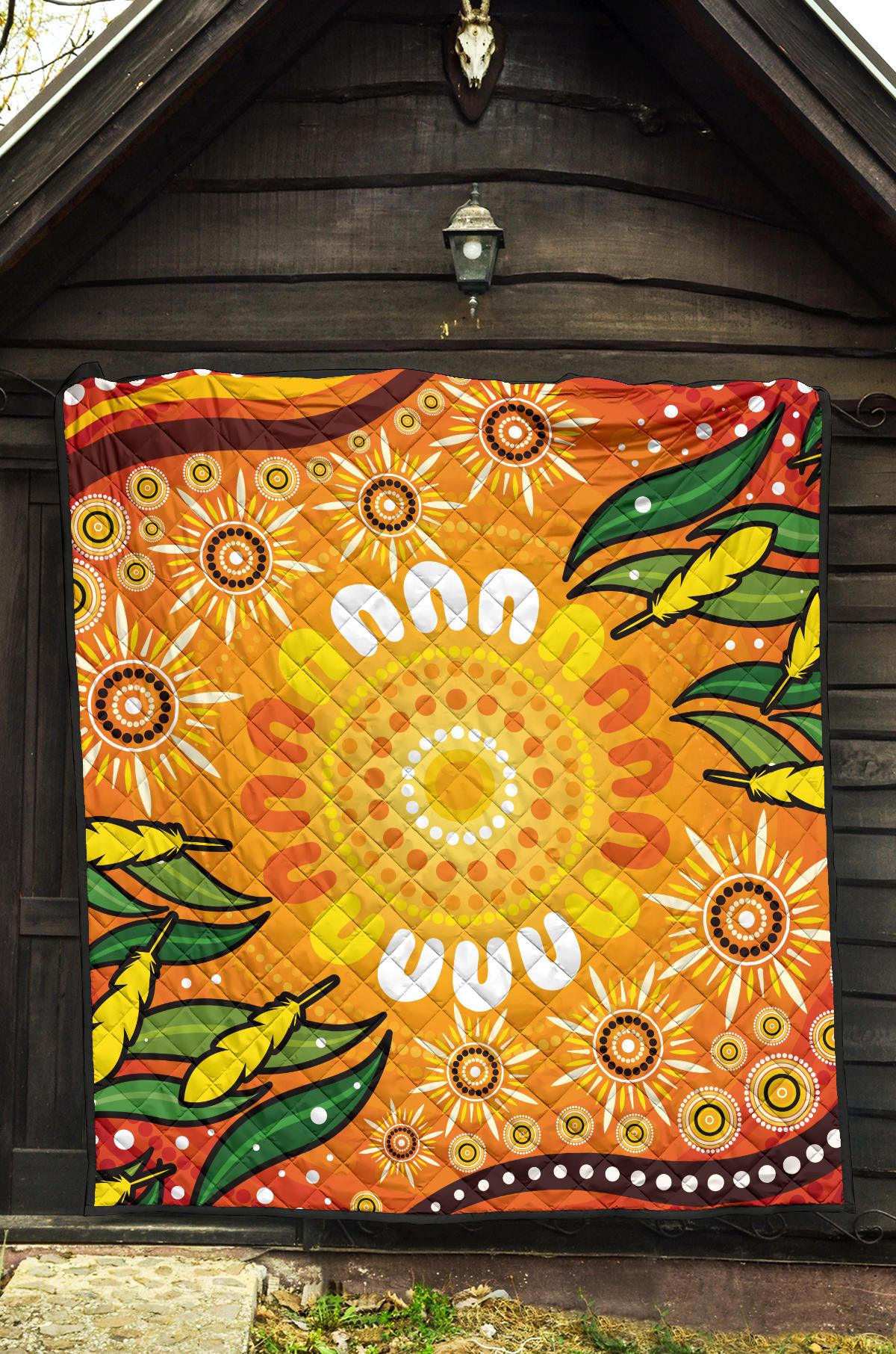aboriginal-premium-quilt-indigenous-circle-leaf-patterns
