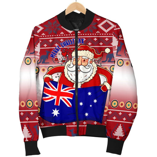 christmas-womens-bomber-jacket-australia-santa-claus-hold-the-flag-red